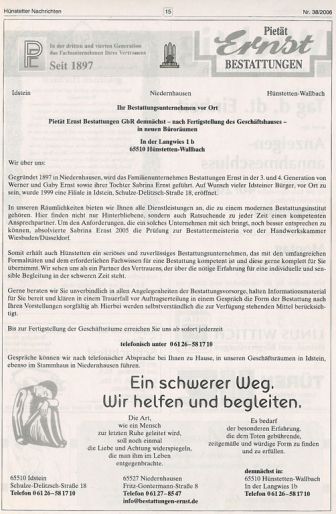 Hünstetter Nachrichten Nr. 38/2006
